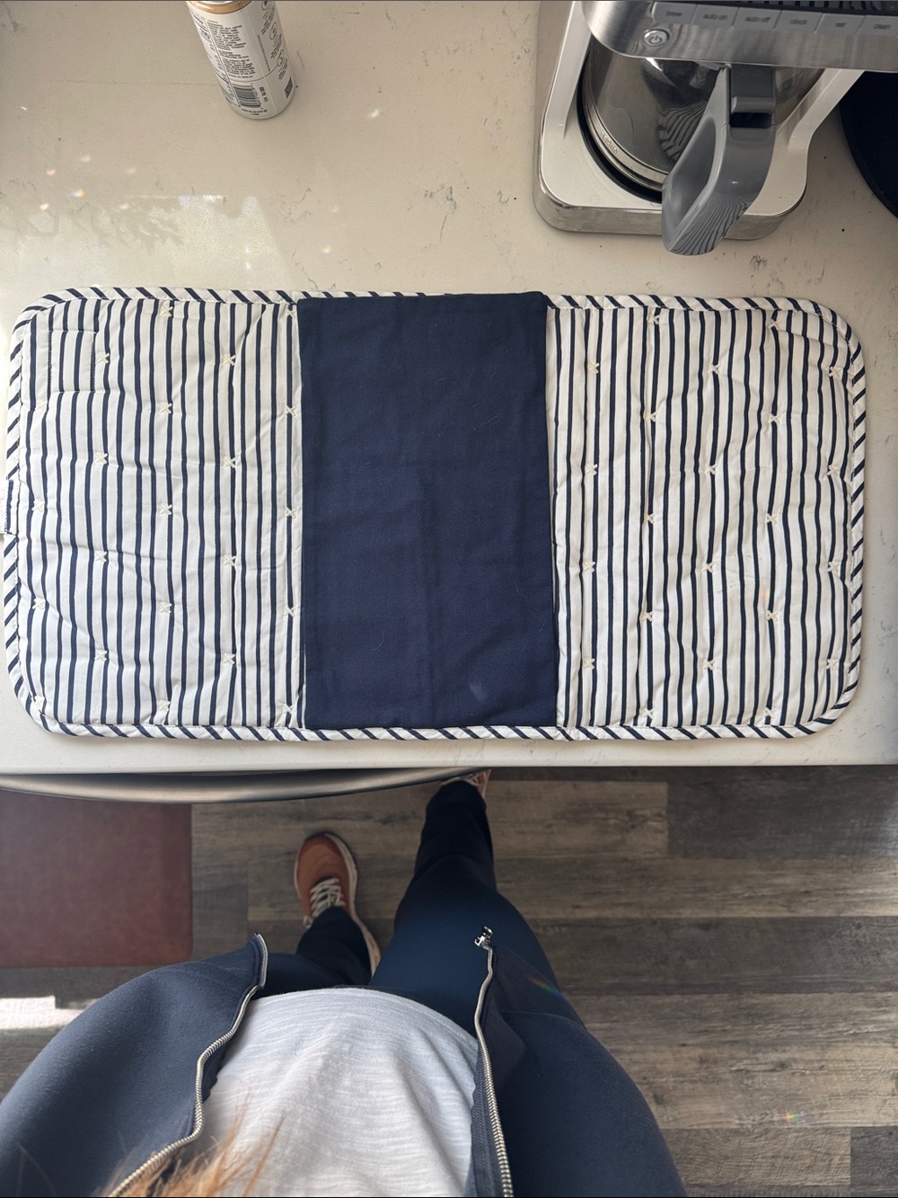 Pehr Navy Stripe Quilted Changing Pad Pouch for Kids - Picture 3 of 6